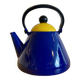 Bouilloire en émail jaune et bleu