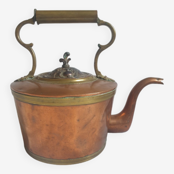 Large old copper and brass kettle