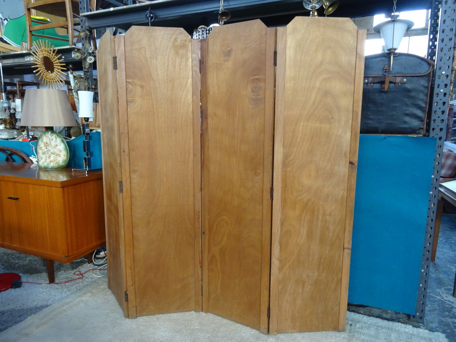 Wooden screen 4 leaves 50s