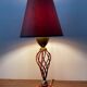 Vintage lamp from the 50s -60s brass and red metal