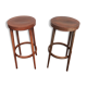 Lot of 2 Baumann-style wooden bar stools