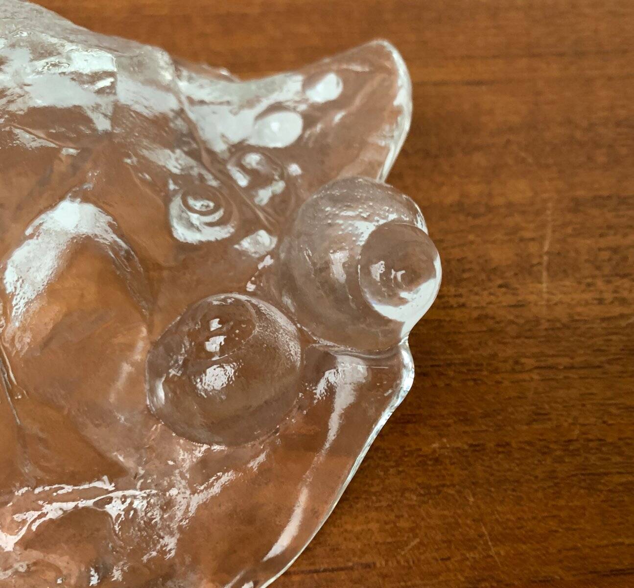 Frosted glass bowl with snail patterns, 1960s.