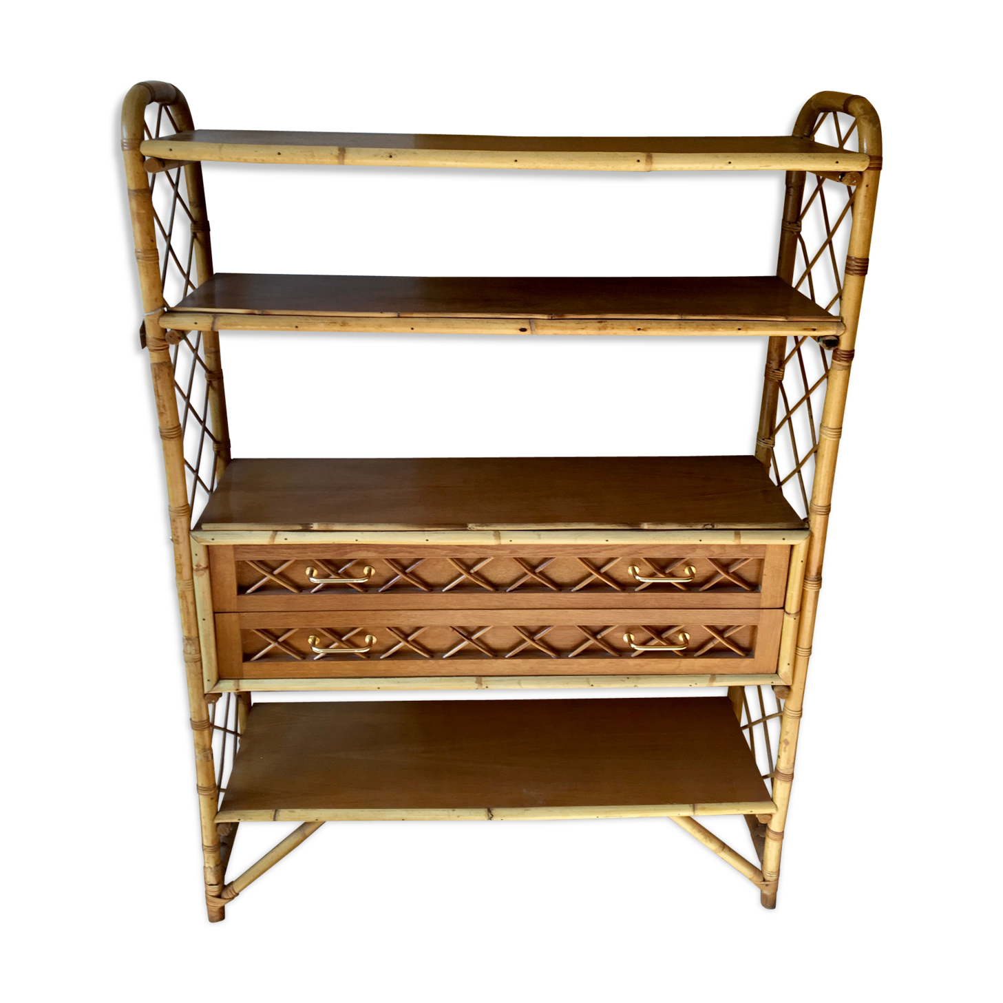 Rattan shelf