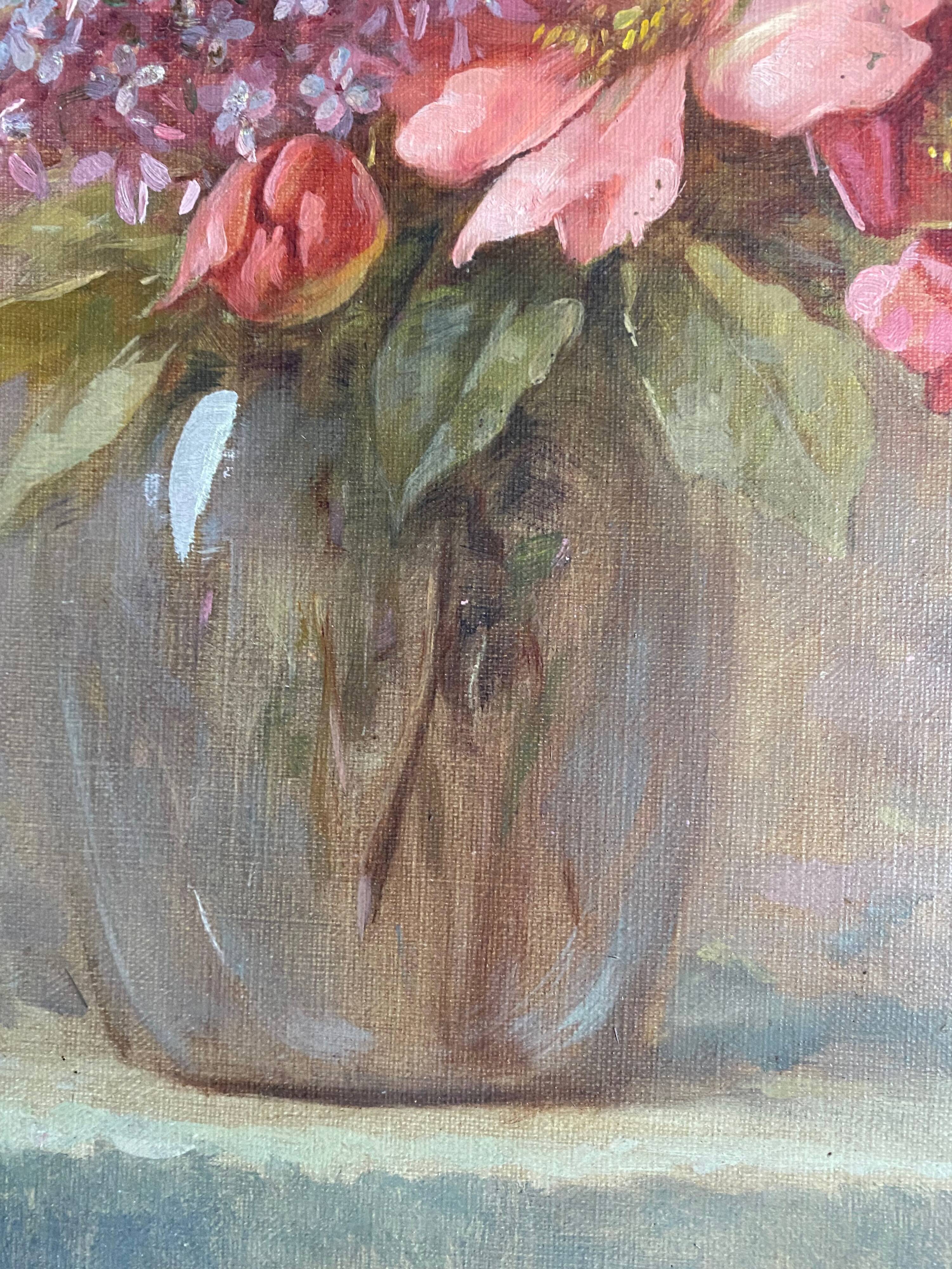 Table "Floral composition" HST signed Henri Chanut XIX ° century