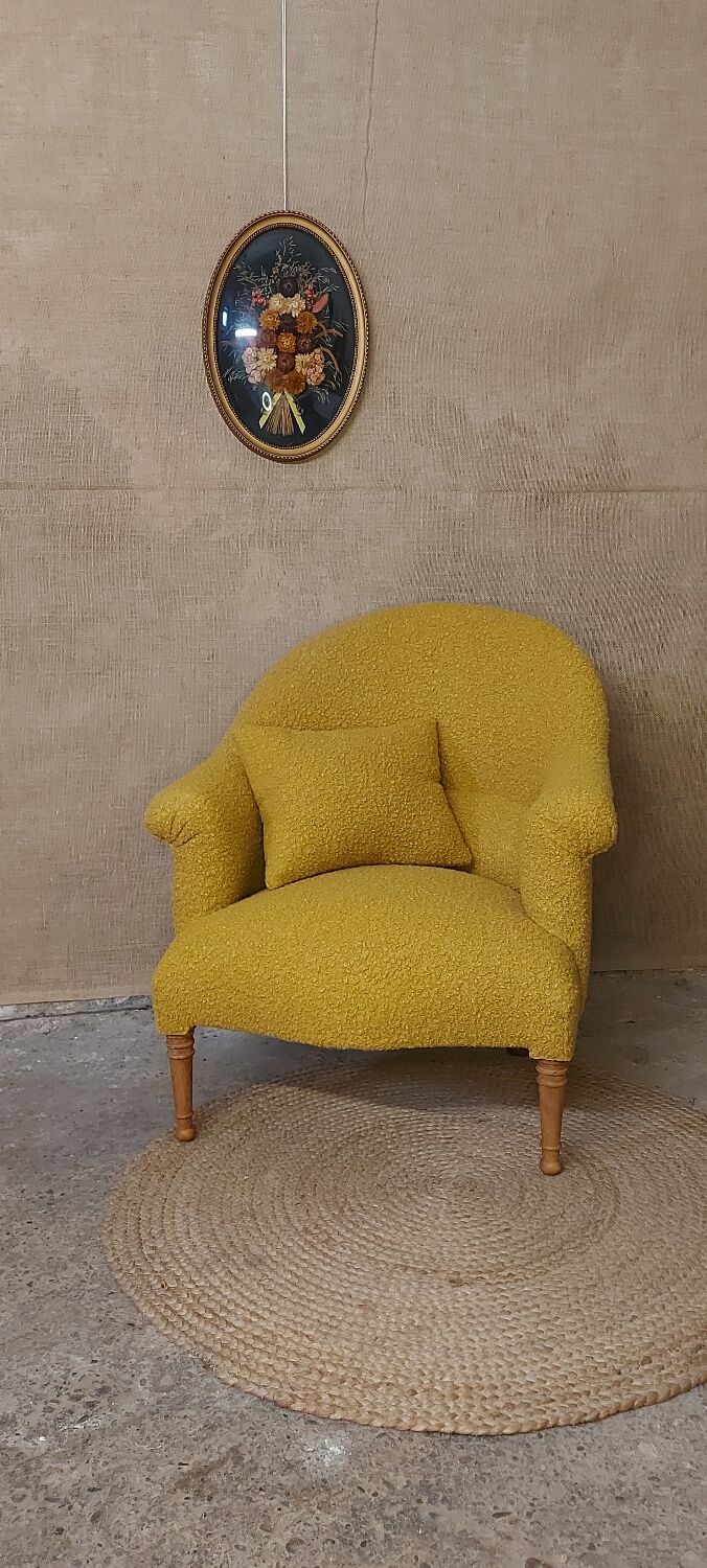 Mustard toad armchair