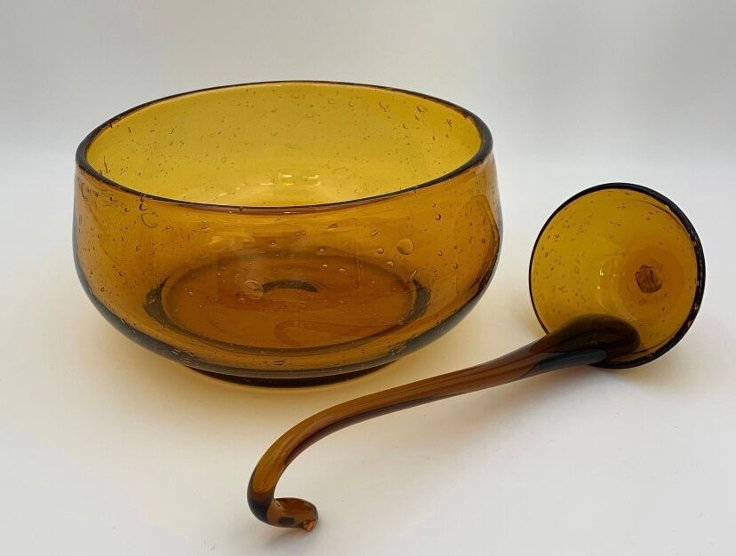 Vintage sangria, glass punch cut Biot, 1970s