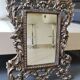 Antique/Rocaille/Louis XV Style Table Mirror. In silver-plated bronze