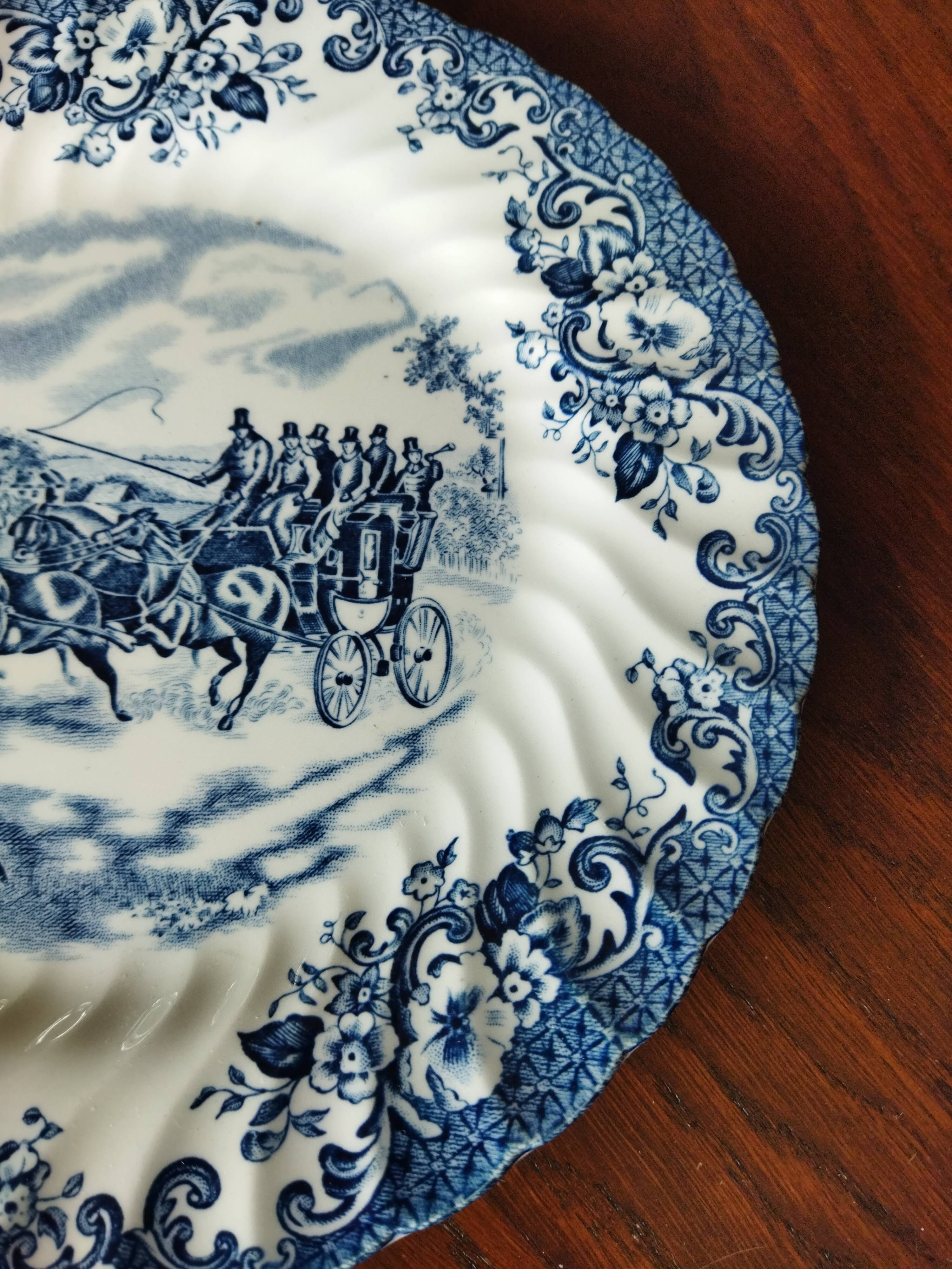 8 Johnson Bros "Coaching Scenes" English dessert plates