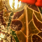 Glass pate suspension lamp