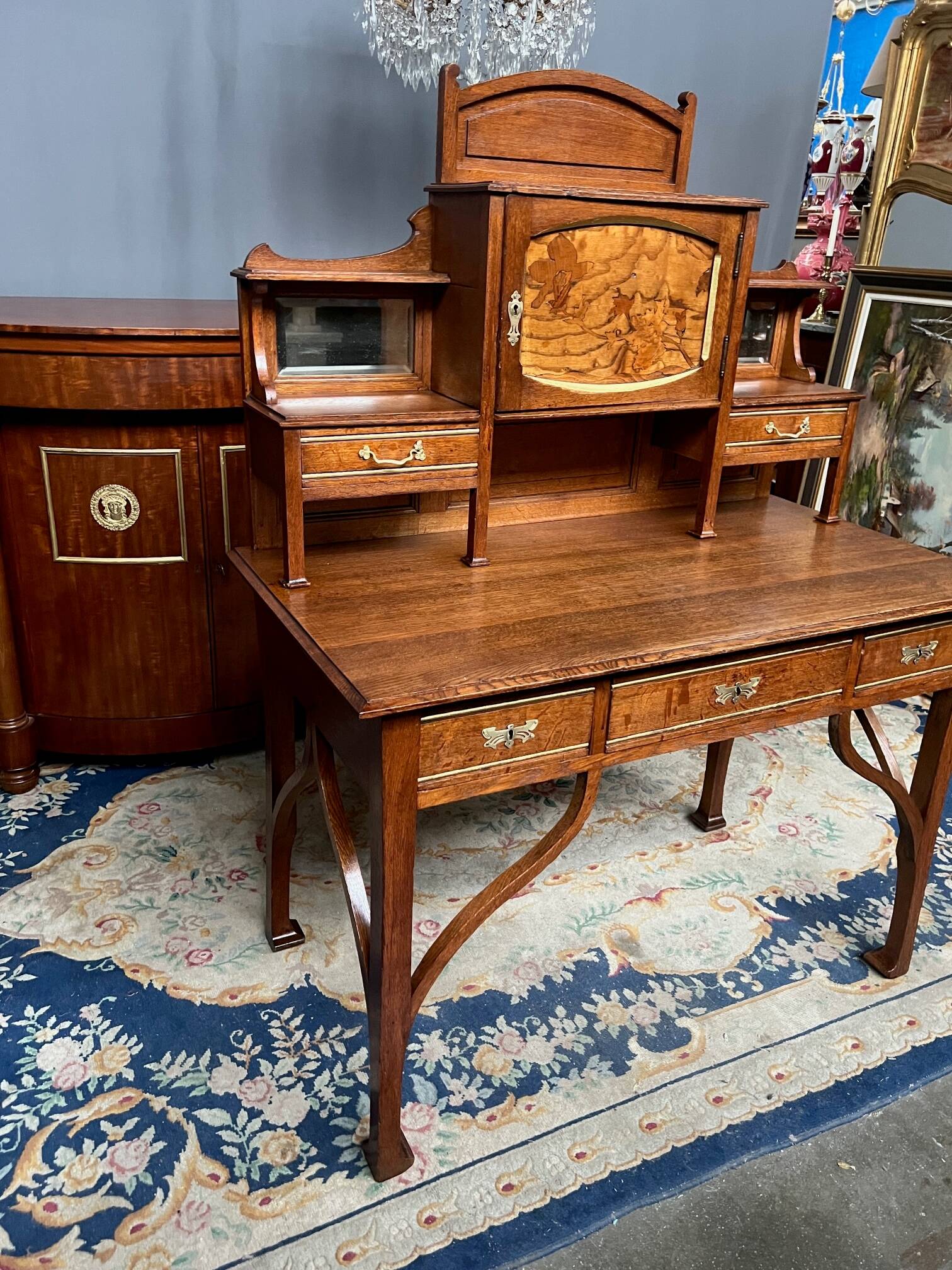 Antique French desk in Art Nouveau style.