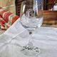 Vintage 10 large crystal glasses - Engraved logo - Cut stem - Very heavy