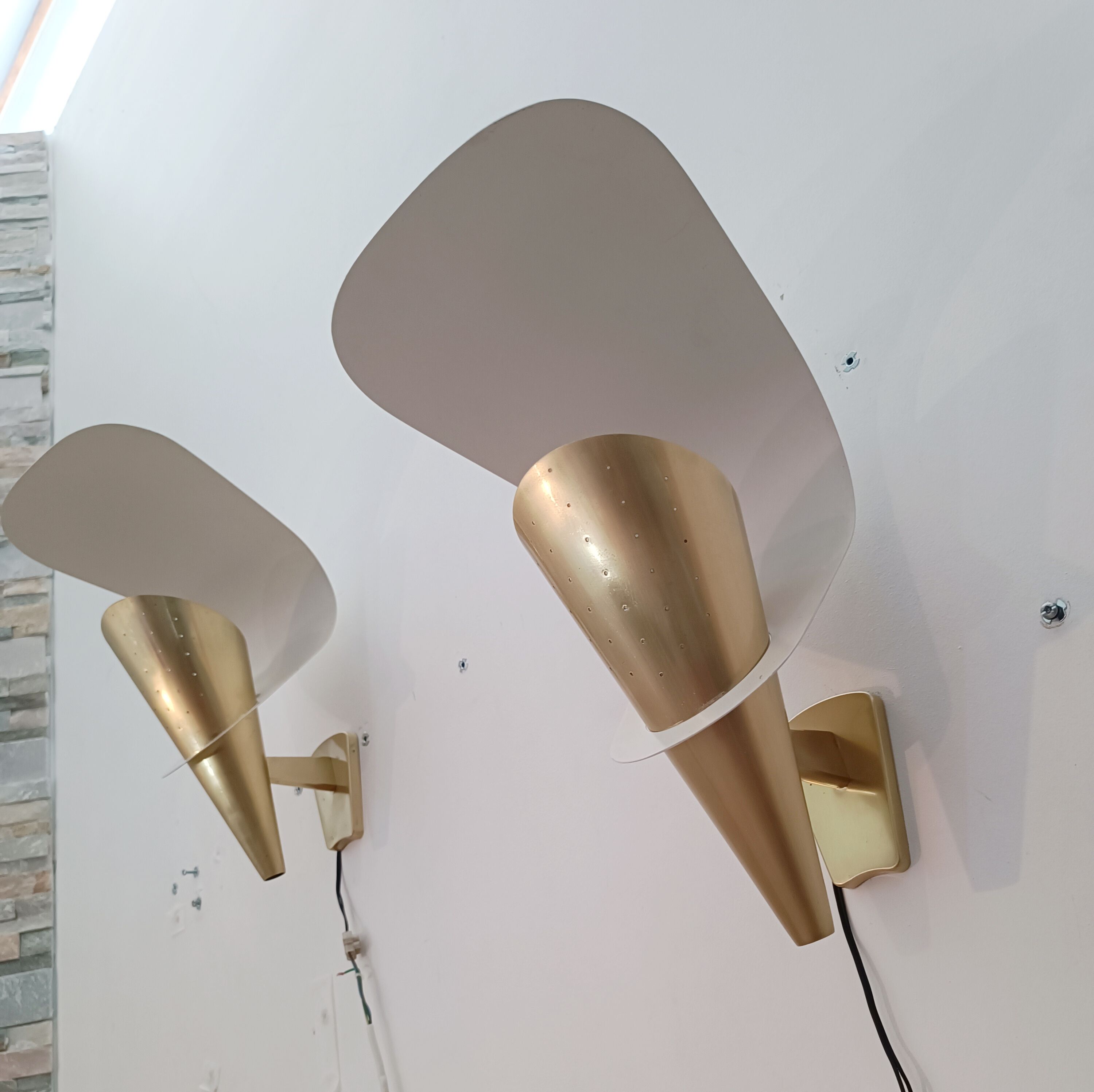 Modernist wall sconces by Metalarte 1950-60