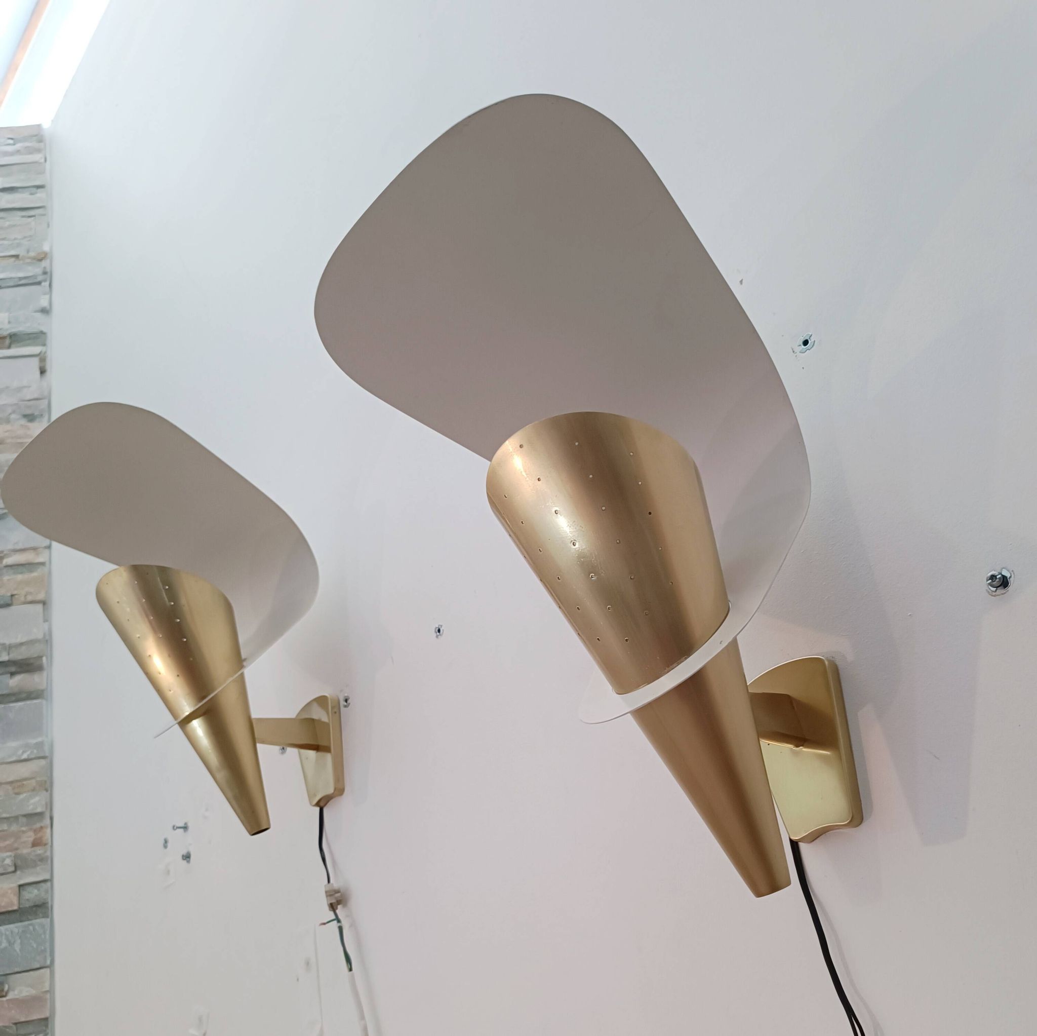 Modernist wall sconces by Metalarte 1950-60
