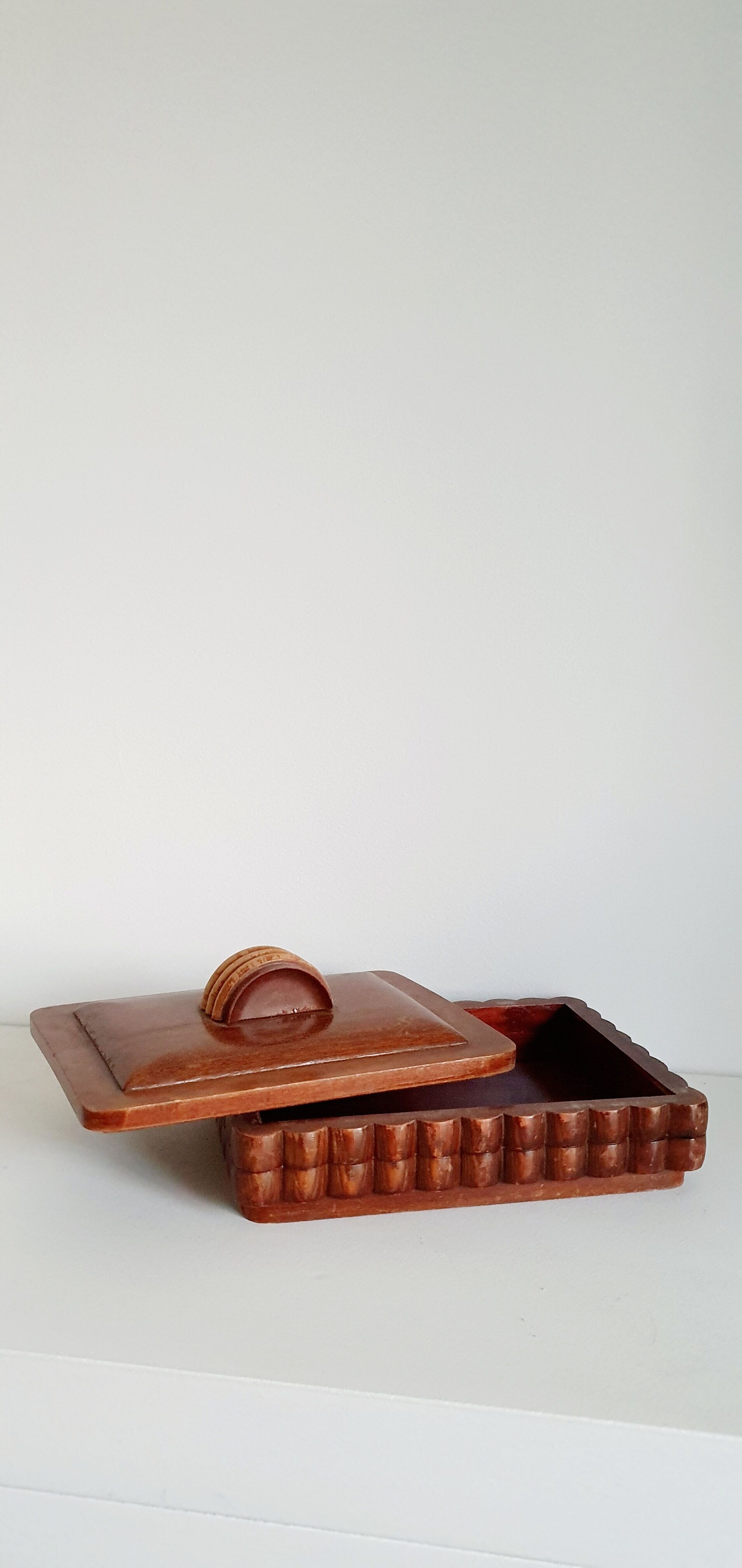 Wooden box with lid