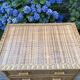 Vintage rattan chest of drawers has 3 drawers.