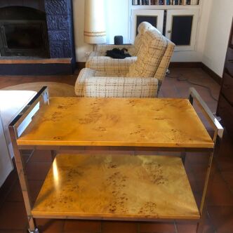 Vintage elm burl trolley 1970