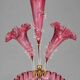 Blown glass epergne vase in a deep pink hue - tulip tree