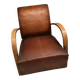 Fauteuil  club en cuir art deco