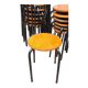 Vintage black wooden and metal stool, 1970s.
