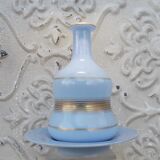 Service à eau de nuit en opaline bleue XIXème