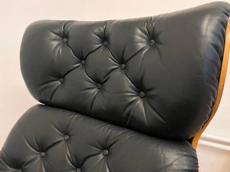 XL Extraordinary design Bent plywood Lounge Chair and Ottoman in rosewood -1960s