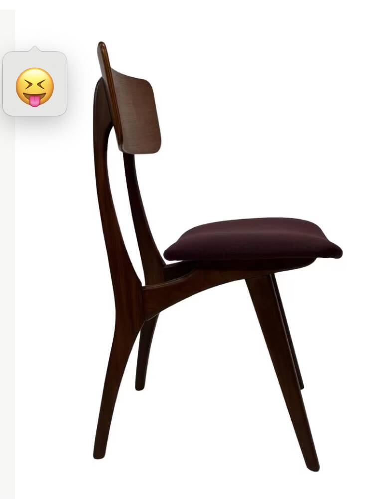 Vintage dining room chairs teak Topform design 60s Louis van Teeffelen