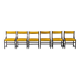 Set 6 chaises tissu jaune bois 1960s vintage modernisme