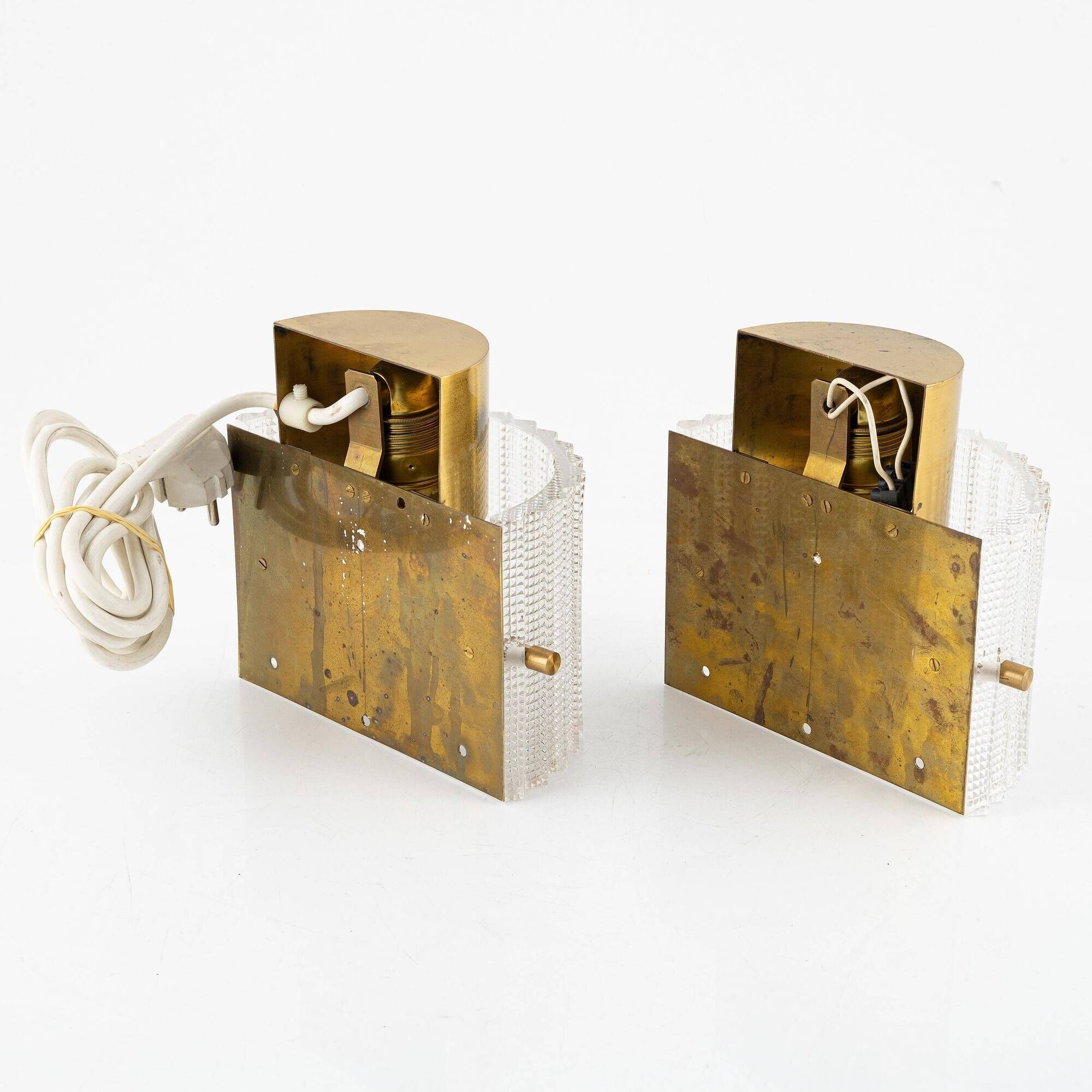 Carl Fagerlund Lights Glass and Brass for Orrefors Sweden 1960
