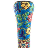Soliflore vase in blue enamels of Longwy