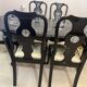 Tables coréenne laquée avec incrustations nacrées et 8 chaises