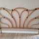 Rattan headboard and vintage leather for bed of 160