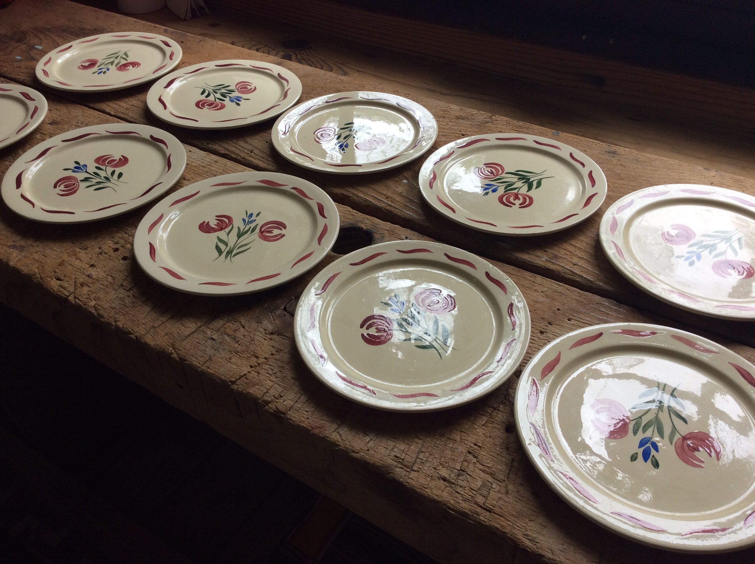 12 vintage dessert plates