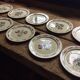 12 vintage dessert plates