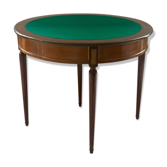 Table console demi lune en acajou