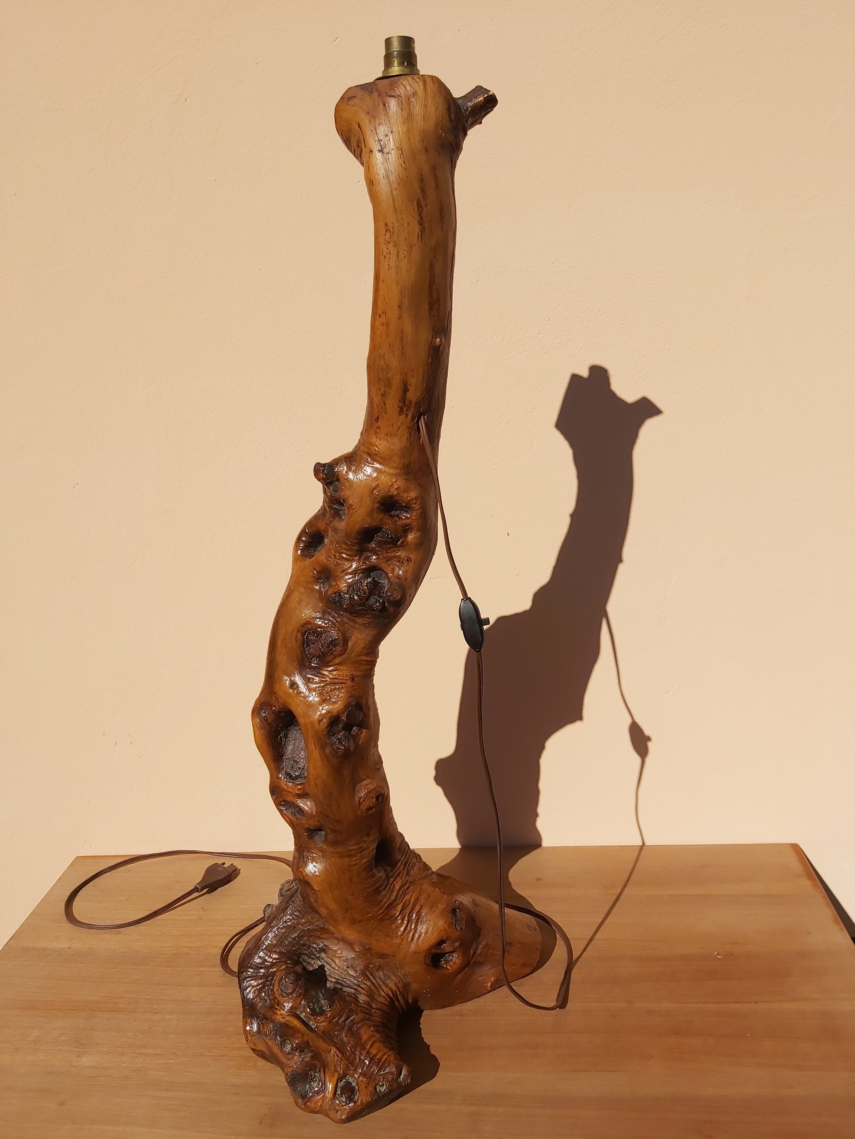 Vintage olive wood lamppost