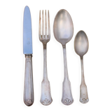 Vintage 4-piece silver-plated metal box set – shell motif – 18 g silver plating