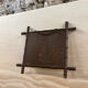 Mirror 45x51cm rectangular wood imitation bamboo 1960