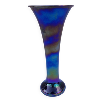 Vase verre irisé