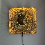 Brass sun wall sconce by Svend Aage Sørensen, Denmark, 1960s, brutalist