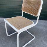 Set of 4 Cesca b32 model chairs in white by Marcel Breuer