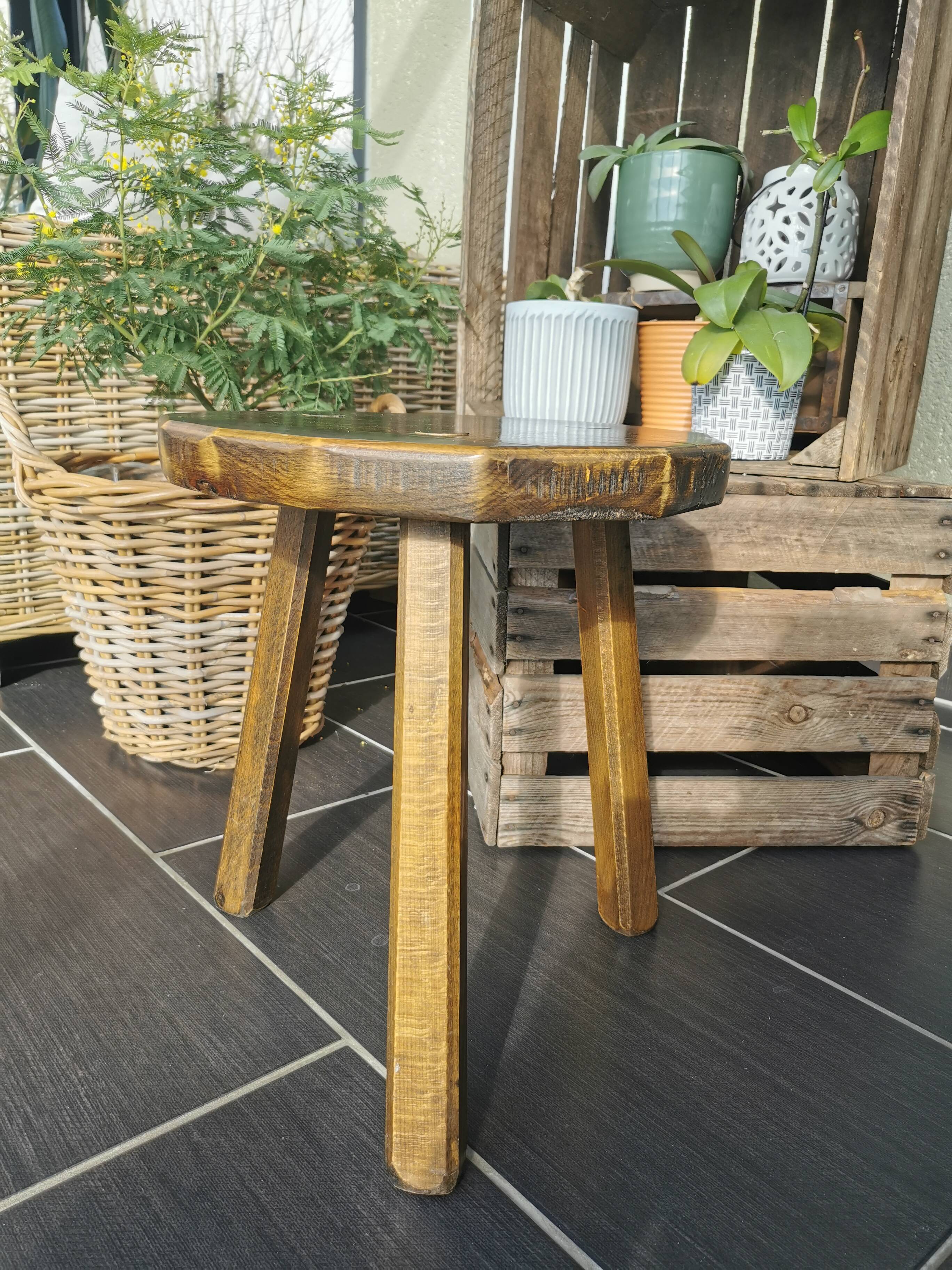 Handmade tripod stool