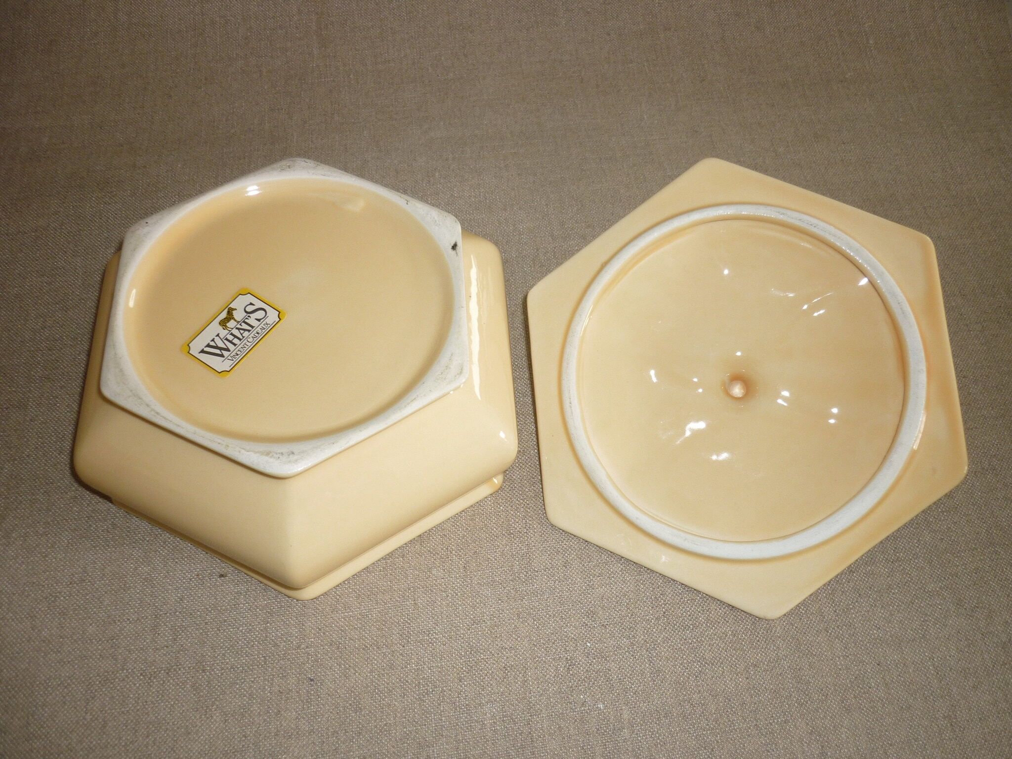 Yellow What's earthenware candy box
