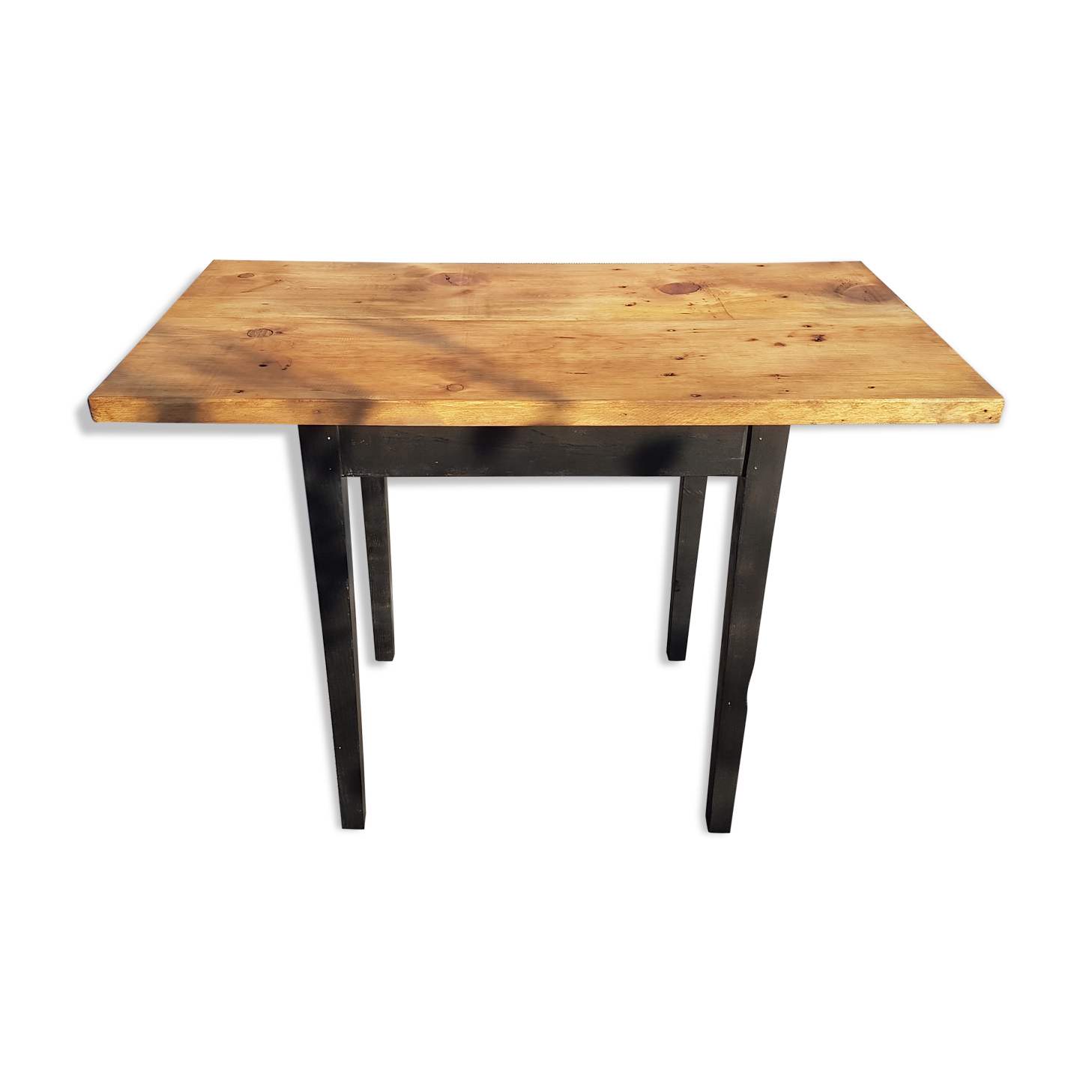 Table pine two-tone black 4 people