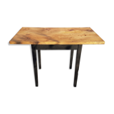 Table pin bicolore noire 4 personnes