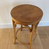 Vintage baumann stool in curved wood - 1960s design