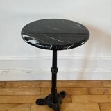Vintage black marble bistro pedestal table