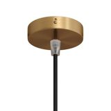 Capiz mother-of-pearl and vintage two-tone brass pendant light in Art Deco style