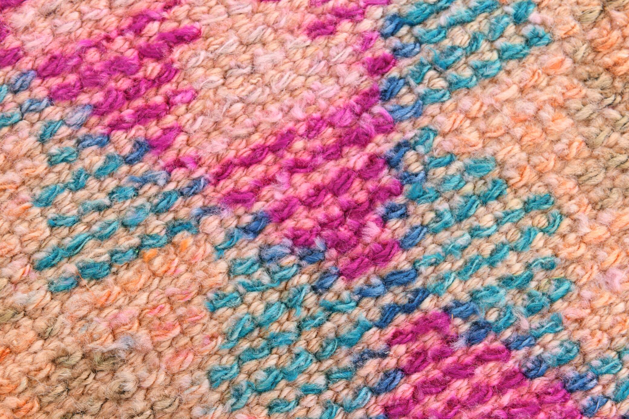 2x12 Rug For Kitchen Orange Herki Vintage Runner Rug, 73x369Cm