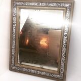Miroir fleuri doré et argenté