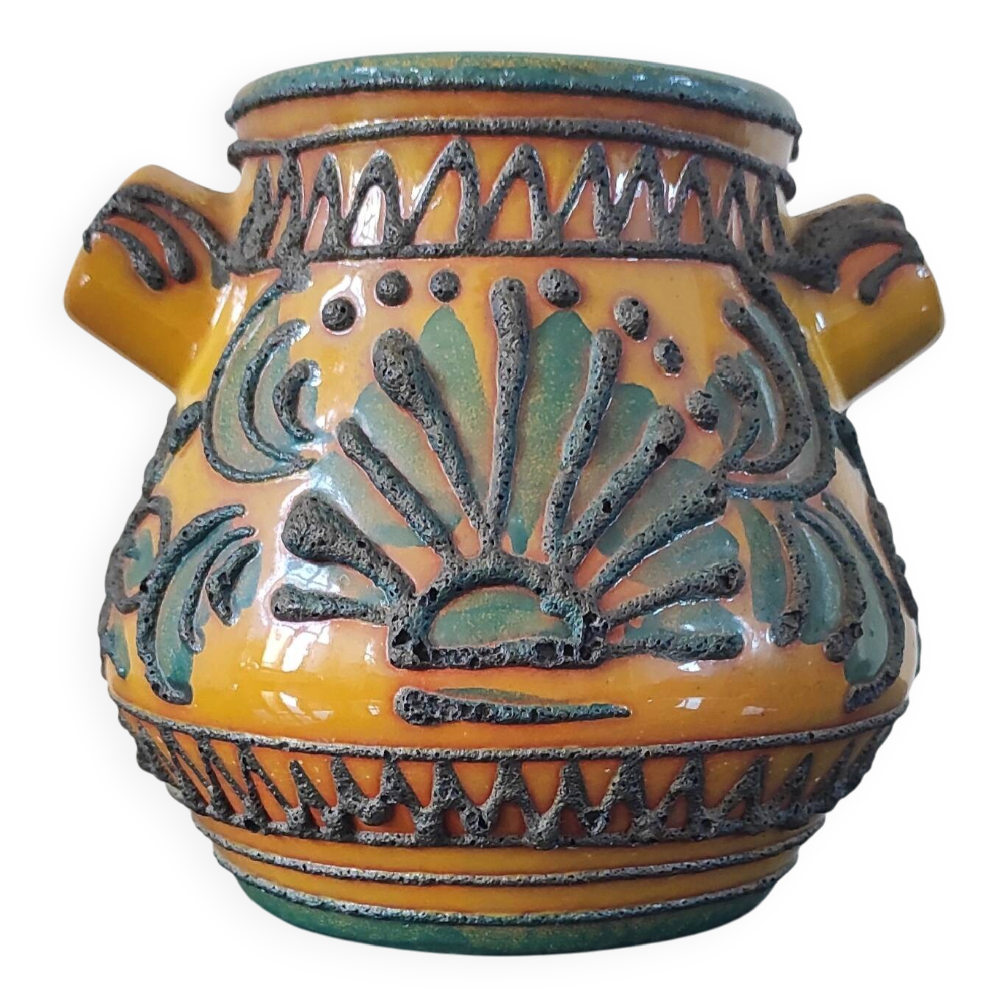 Vintage glazed ceramic vase